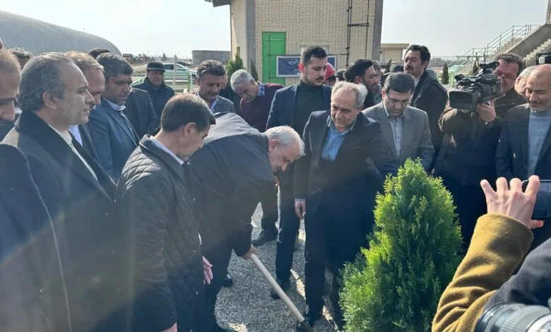 غرس یک اصله نهال توسط وزیر نیرو در تبریز